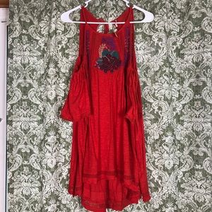 FREE PEOPLE RED MINI DRESS